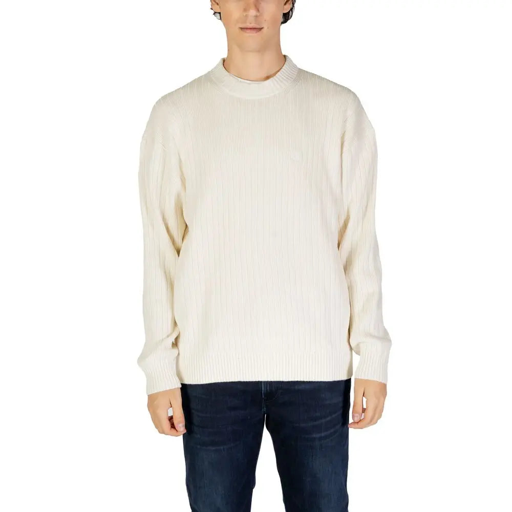 Calvin Klein Jeans Cremefarbener Baumwollpullover Calvin Klein Jeans