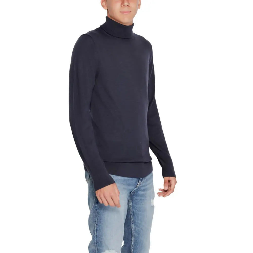 Calvin Klein Rollkragenpullover aus blauer Wolle Calvin Klein