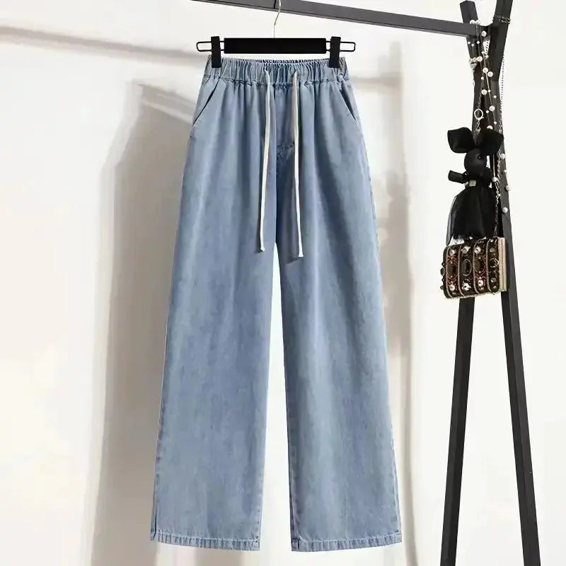 Damen Gerade Jeans – Loose Fit, Mid Waist, Voll-Länge RUZARO