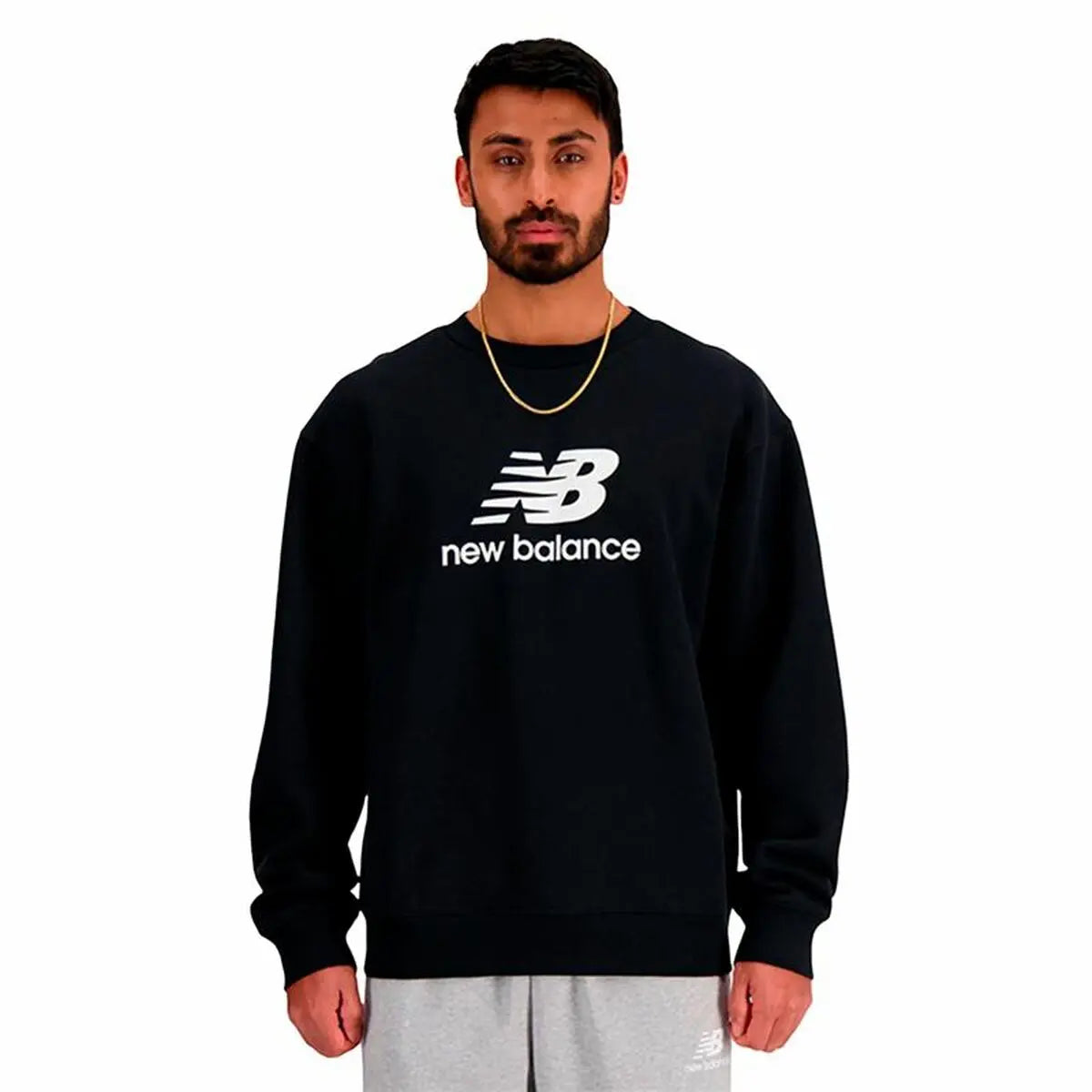 Men’s Sweatshirt without Hood New Balance Sport Essentials Fleece Logo Black New Balance