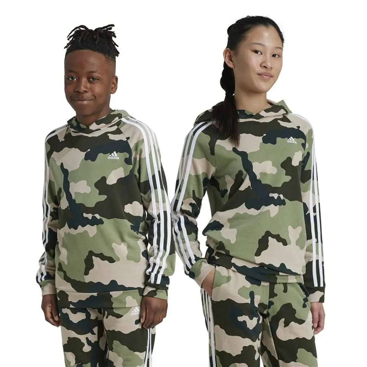 Unisex Hoodie Adidas Essentials Multicolour Camouflage-3