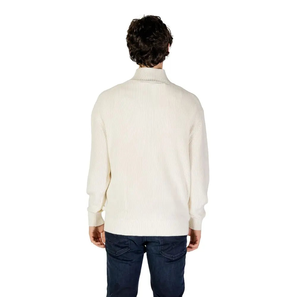 Calvin Klein Jeans Cremefarbener Baumwollpullover Calvin Klein Jeans