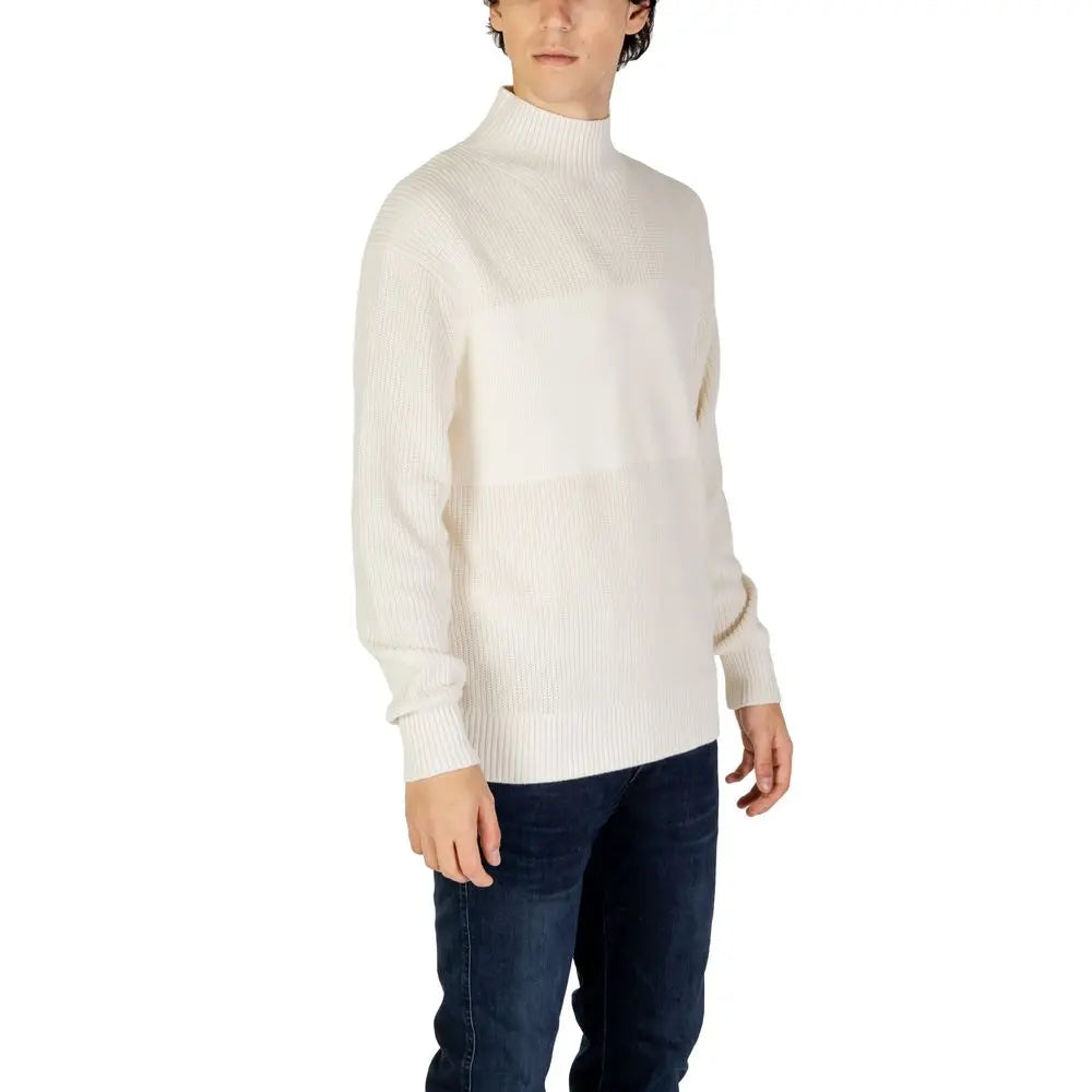 Calvin Klein Jeans Cremefarbener Baumwollpullover Calvin Klein Jeans