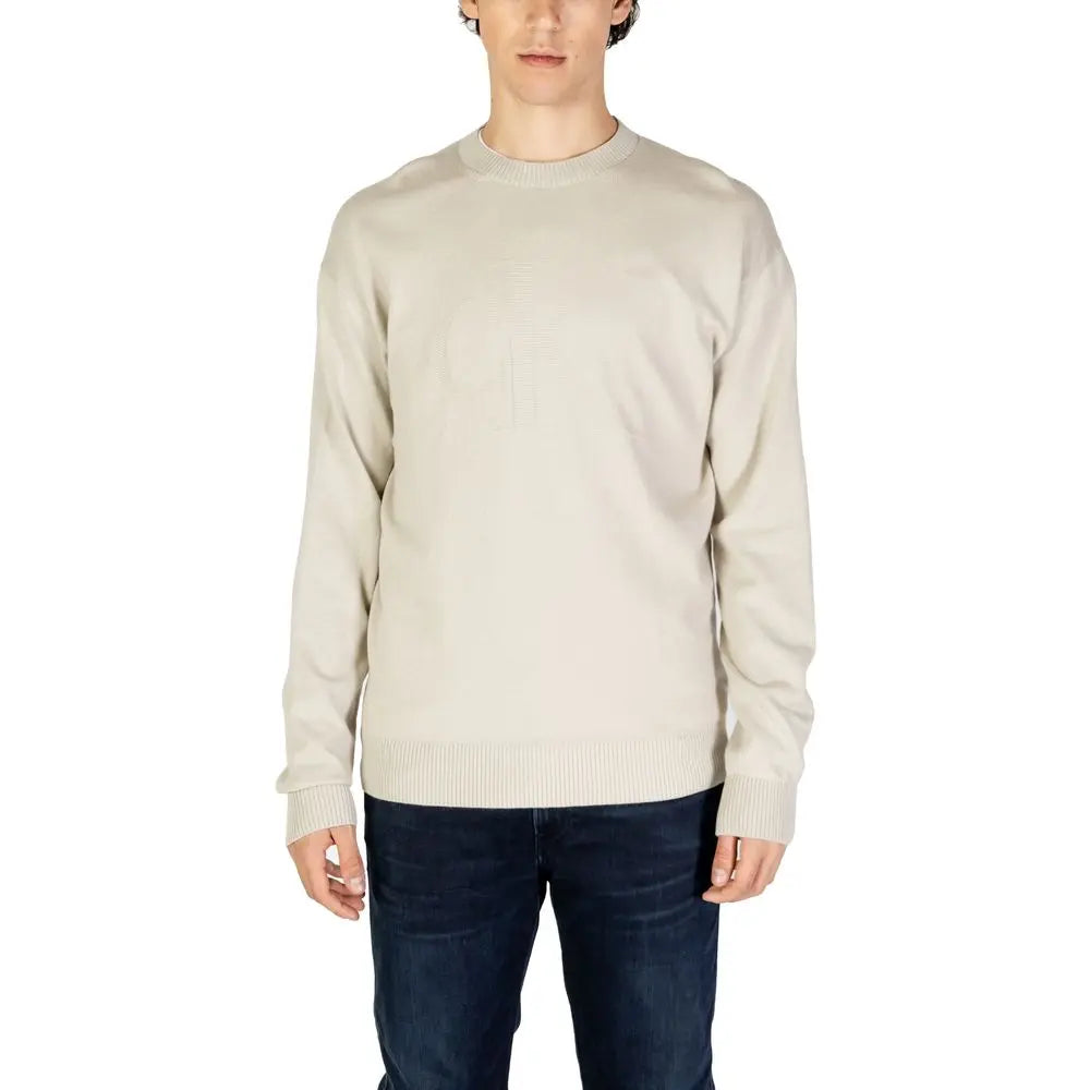 Calvin Klein Jeans Pullover aus Bio-Baumwolle in Beige Calvin Klein Jeans