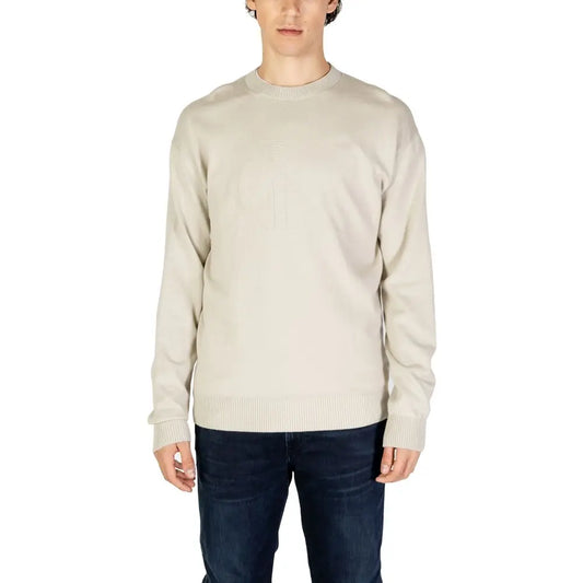 Calvin Klein Jeans Pullover aus Bio-Baumwolle in Beige Calvin Klein Jeans