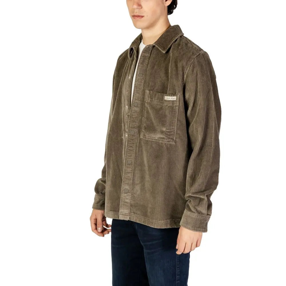 Calvin Klein Jeans Beigefarbenes Baumwollhemd Calvin Klein Jeans