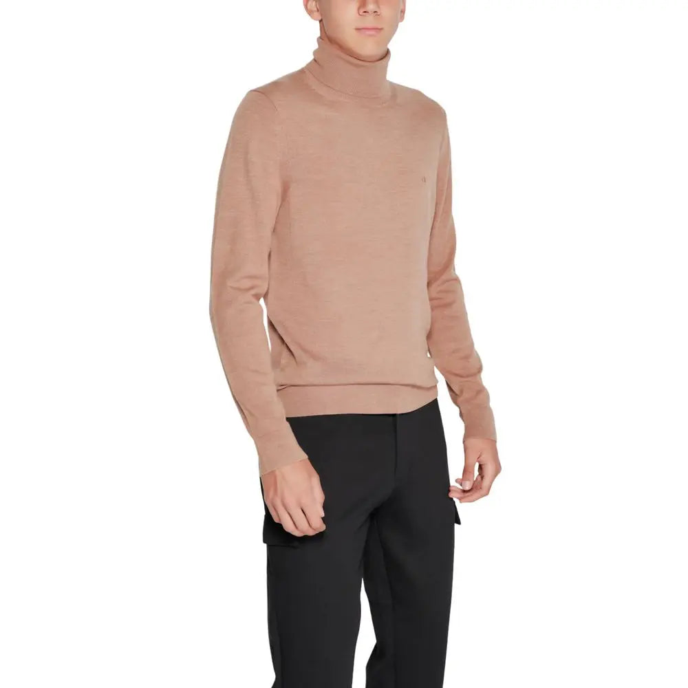 Calvin Klein Rollkragenpullover aus Wolle in Beige Calvin Klein