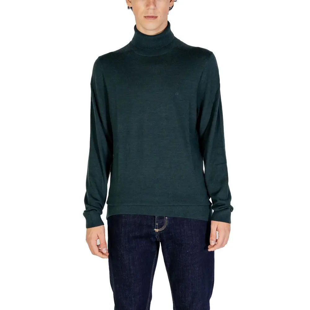 Calvin Klein Rollkragenpullover aus grüner Wolle Calvin Klein