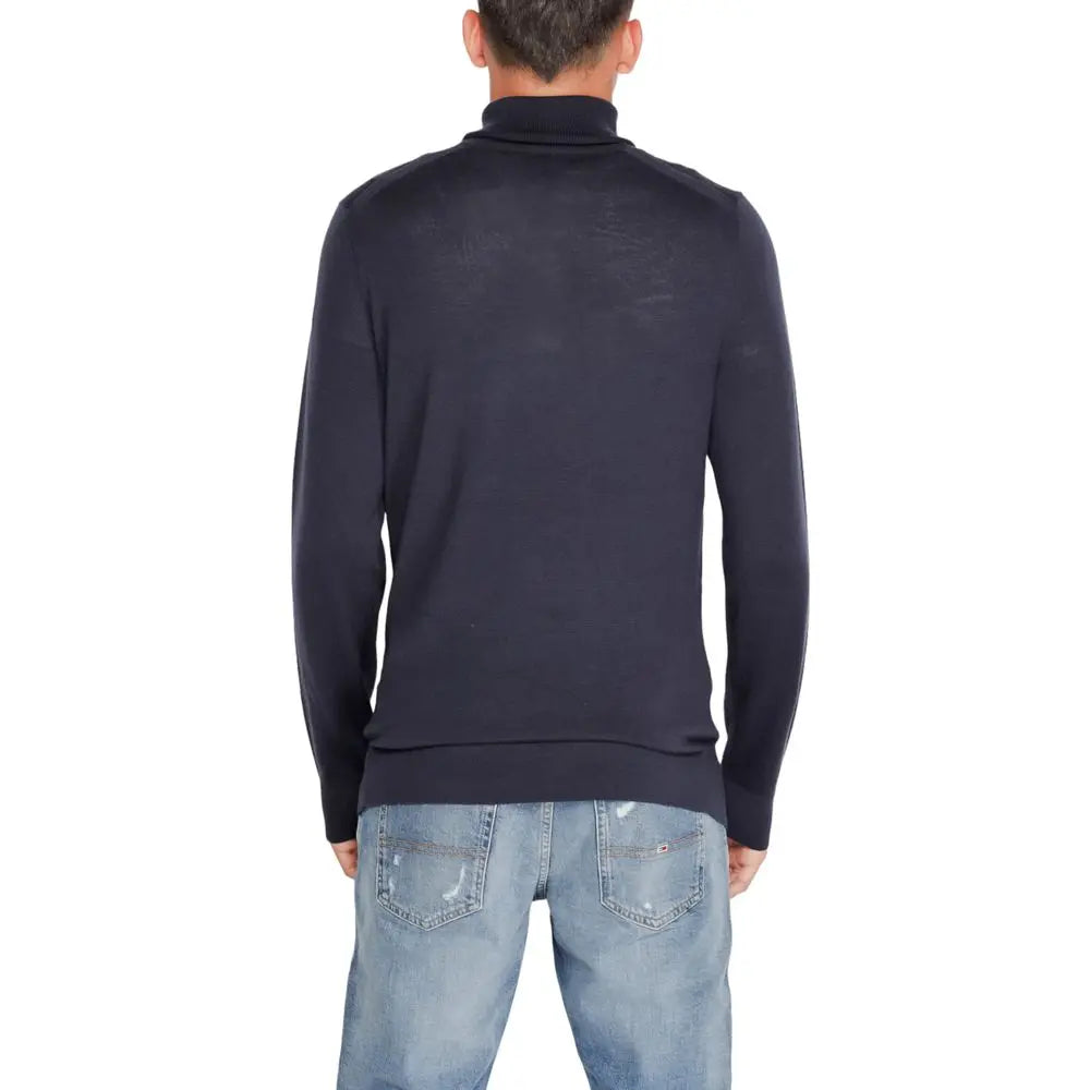 Calvin Klein Rollkragenpullover aus blauer Wolle Calvin Klein