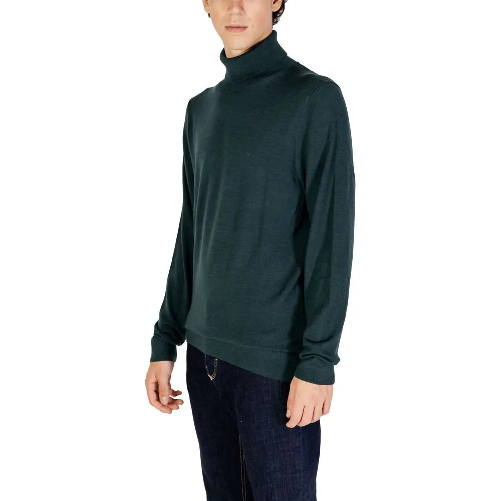 Calvin Klein Rollkragenpullover aus grüner Wolle Calvin Klein