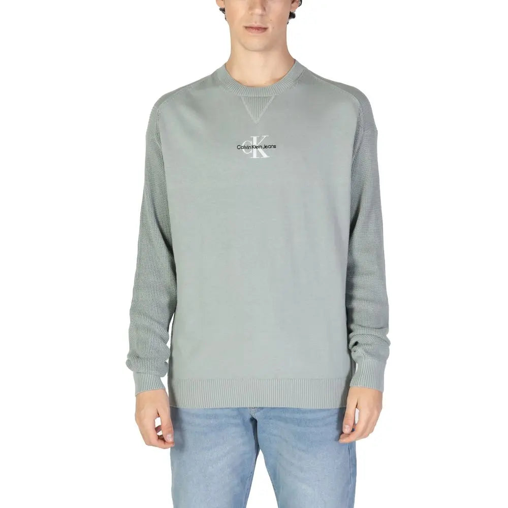 Calvin Klein Jeans Grüner Baumwollpullover Calvin Klein Jeans