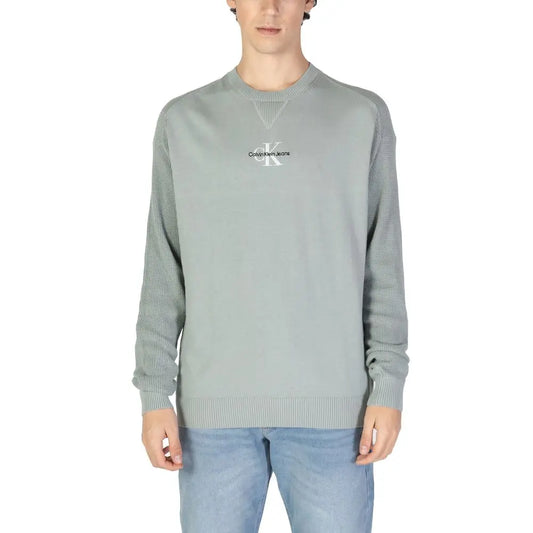 Calvin Klein Jeans Grüner Baumwollpullover Calvin Klein Jeans