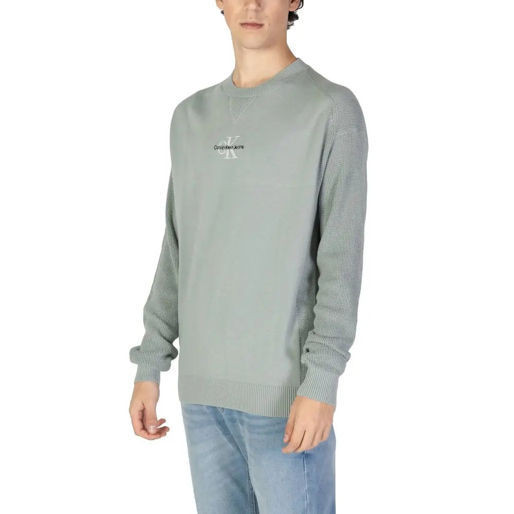 Calvin Klein Jeans Grüner Baumwollpullover Calvin Klein Jeans