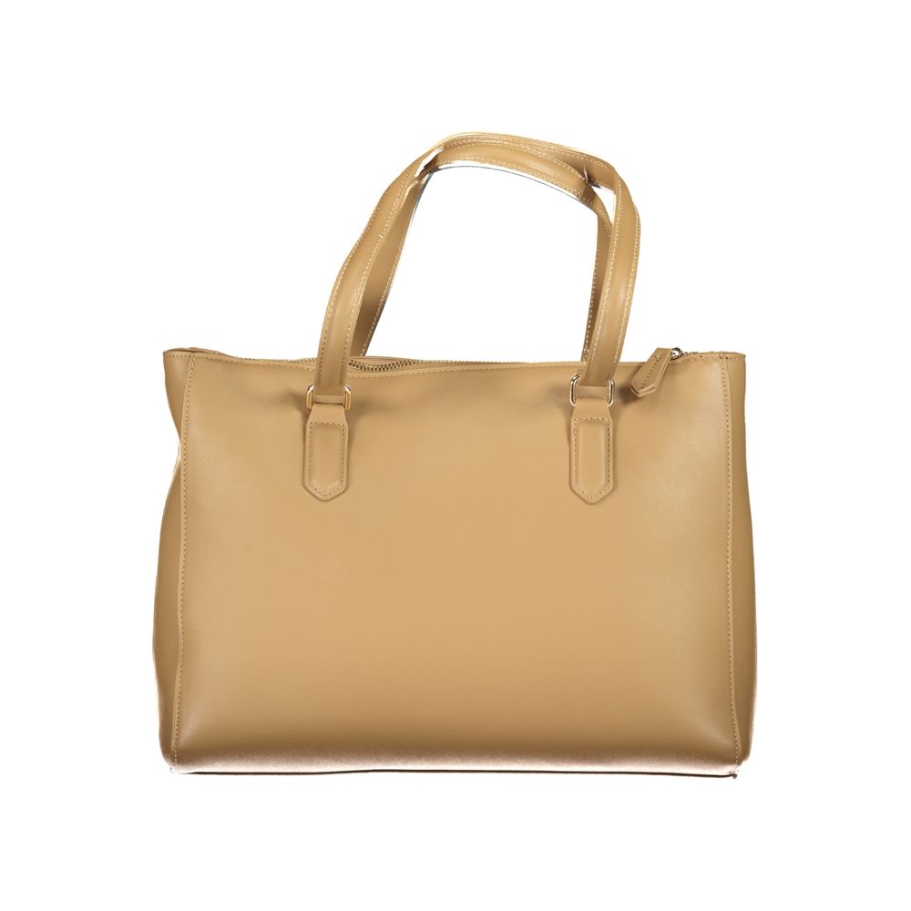 Mario Valentino Beigefarbene Polyethylen-Handtasche