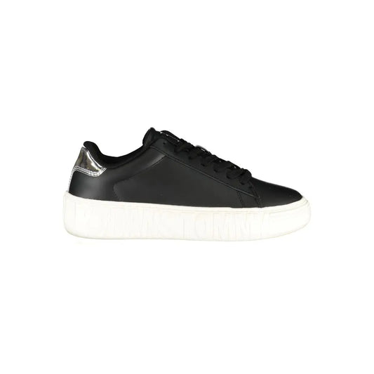 Tommy Hilfiger Schwarzes Leder Damen Sneaker Tommy Hilfiger