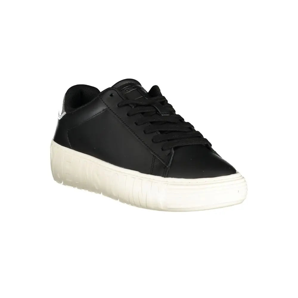 Tommy Hilfiger Schwarzes Leder Damen Sneaker Tommy Hilfiger