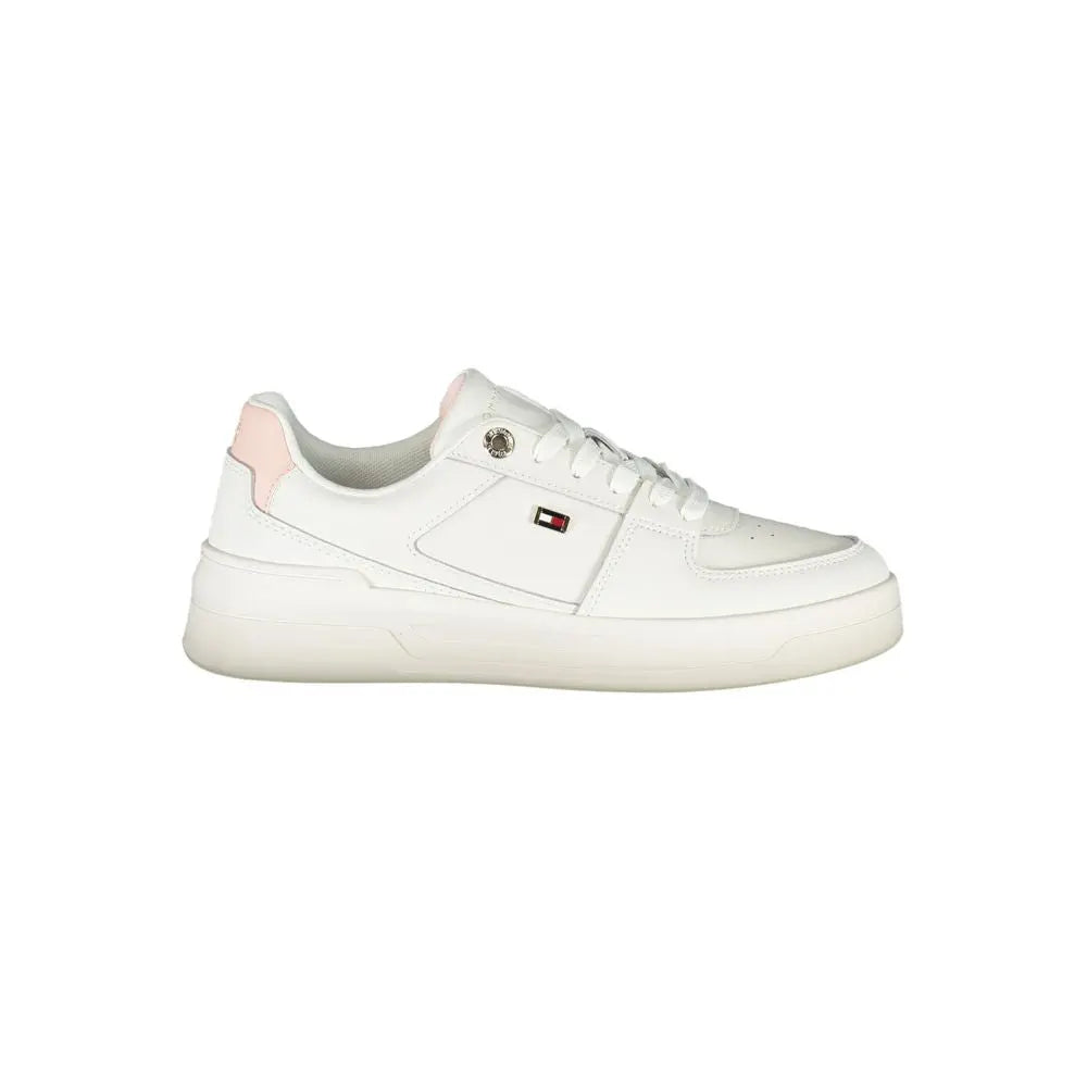 Tommy Hilfiger Elegante Weiße Schnürsenkel-Sneakers mit kontrastierendem Detail Tommy Hilfiger
