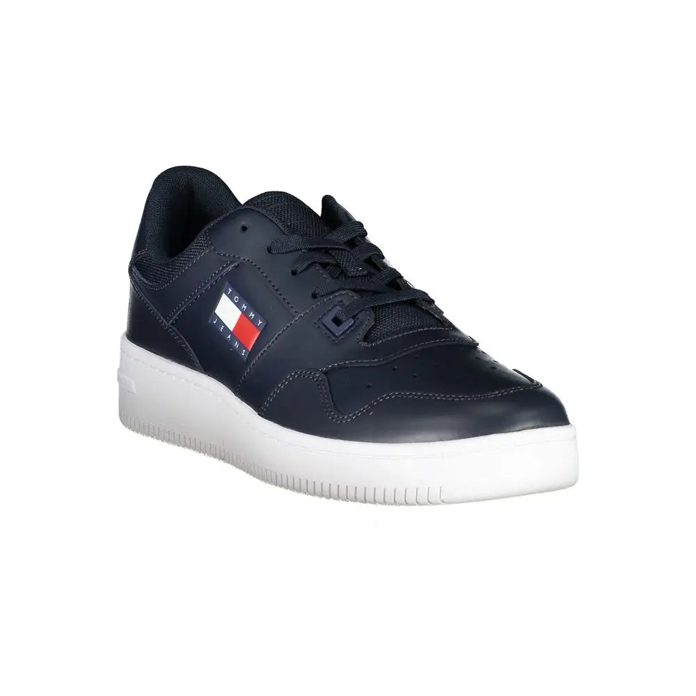 Tommy Hilfiger Blaue Kontrast-Sneakers mit Logo-Detail Tommy Hilfiger