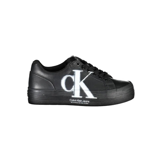 Calvin Klein Schwarzes Leder Damen Sneaker Calvin Klein