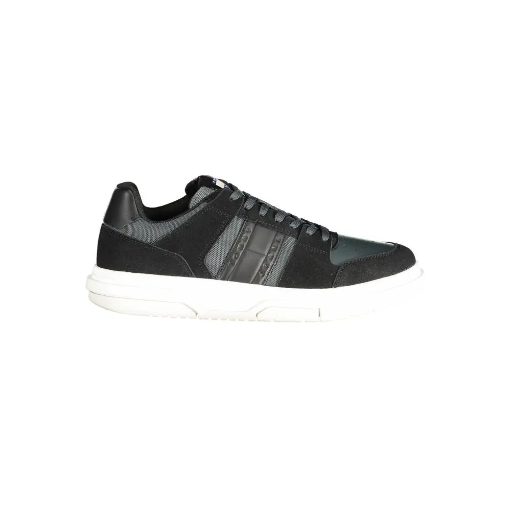 Tommy Hilfiger Schwarzes Leder Herren Sneaker Tommy Hilfiger