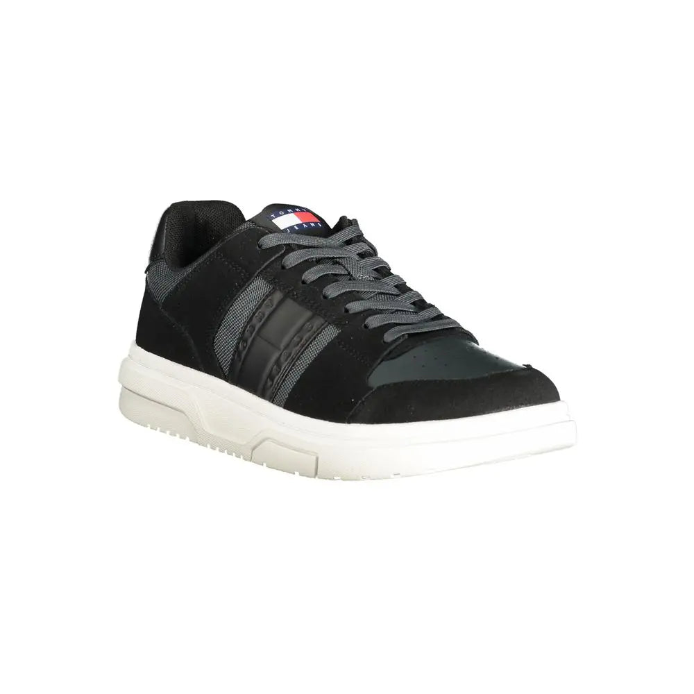 Tommy Hilfiger Schwarzes Leder Herren Sneaker Tommy Hilfiger