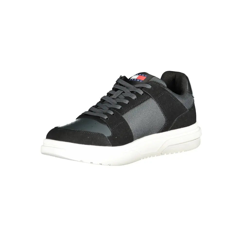 Tommy Hilfiger Schwarzes Leder Herren Sneaker Tommy Hilfiger