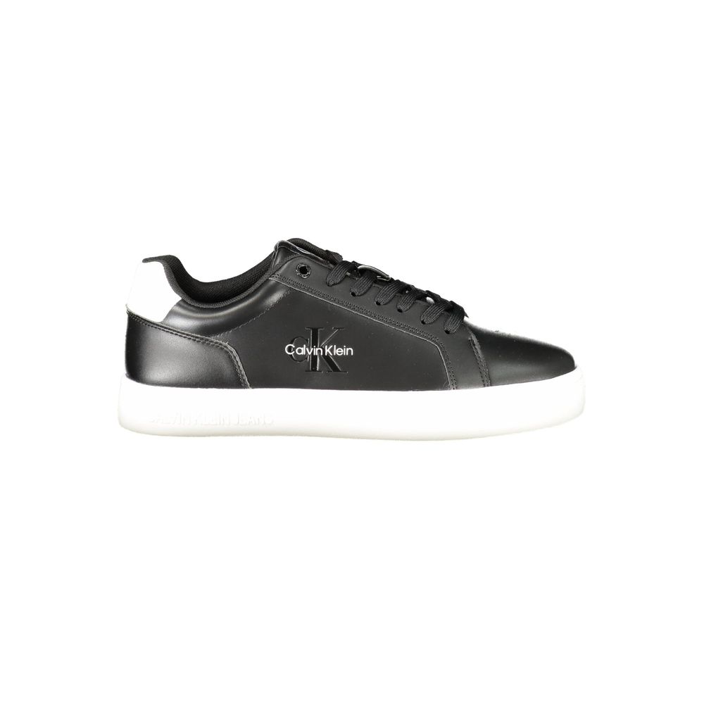 Calvin Klein Schwarzes Leder Herren Sneaker