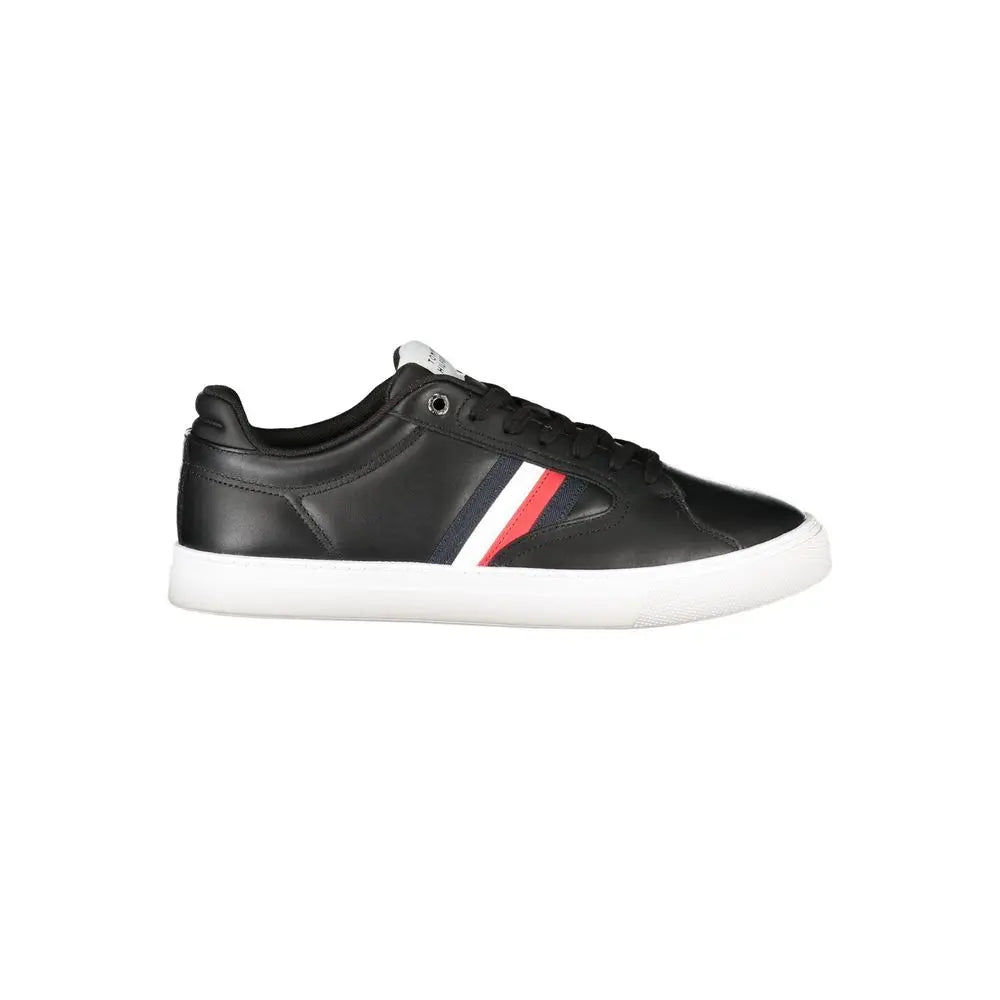 Tommy Hilfiger Schwarzes Leder Herren Sneaker Tommy Hilfiger