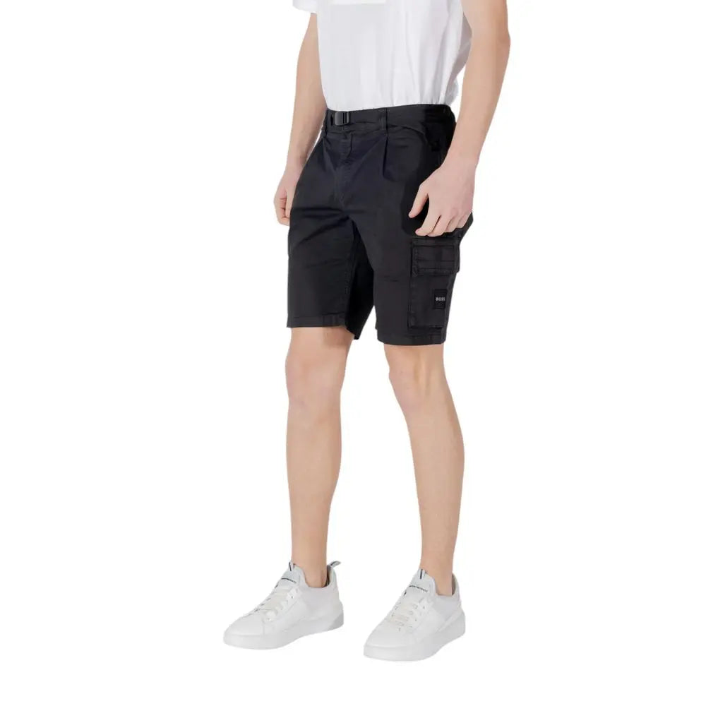 Hugo Boss Schwarze Baumwoll-Bermuda-Shorts Hugo Boss