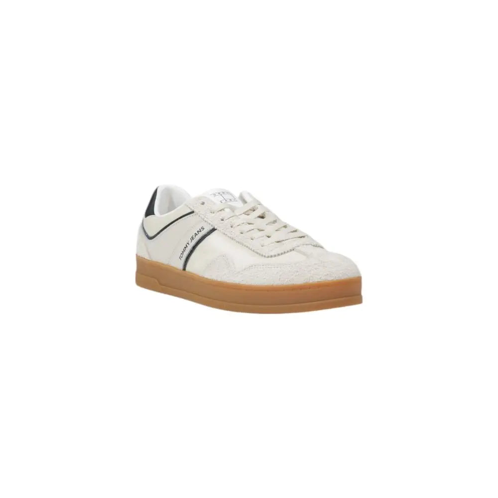 Tommy Hilfiger Jeans Cremefarbene Leder-Sneaker Tommy Hilfiger Jeans
