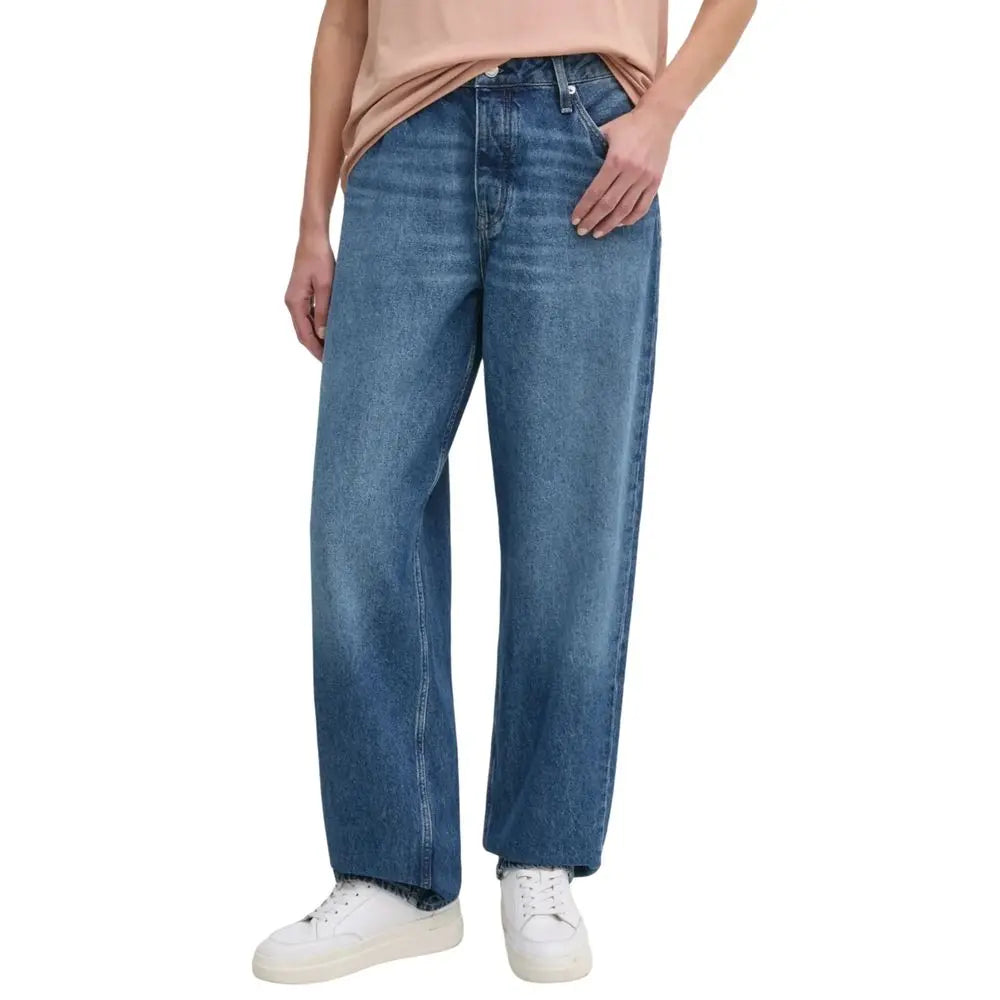 Calvin Klein Jeans Blaue Mom-Jeans aus Baumwolle Calvin Klein Jeans