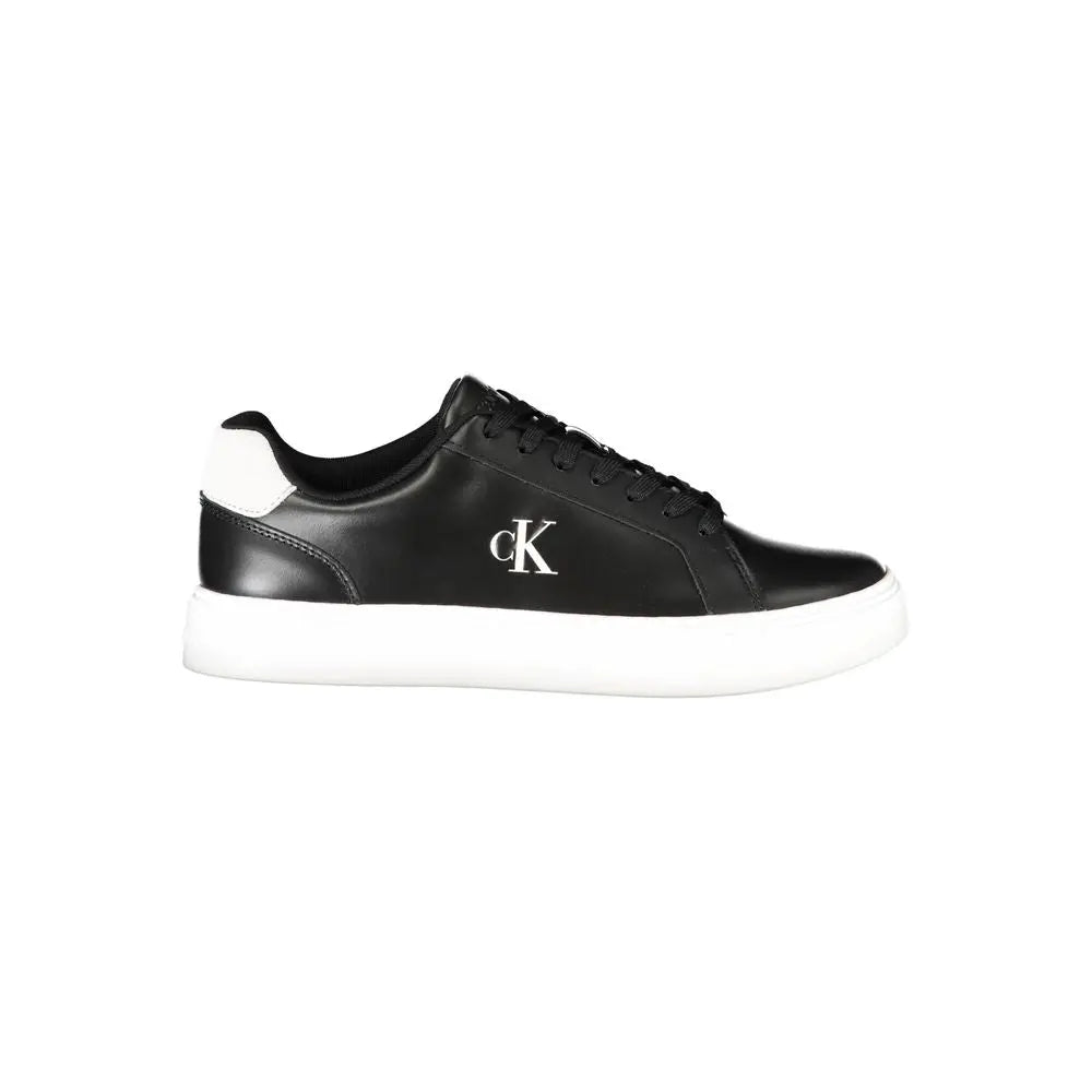 Calvin Klein Schwarzes Leder Herren Sneaker Calvin Klein