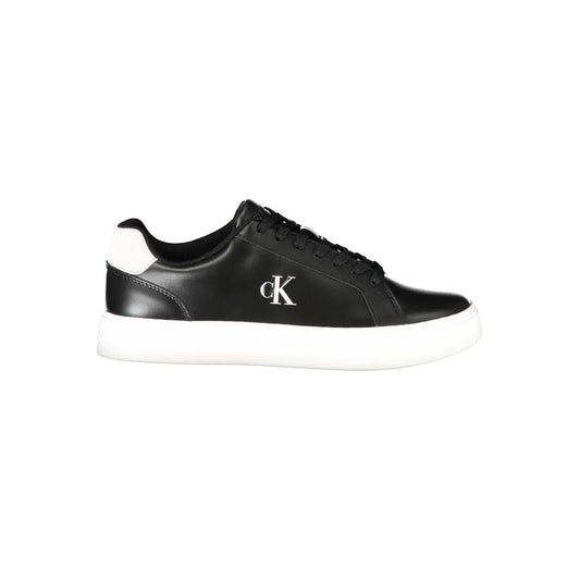 Calvin Klein Schwarzes Leder Herren Sneaker Calvin Klein