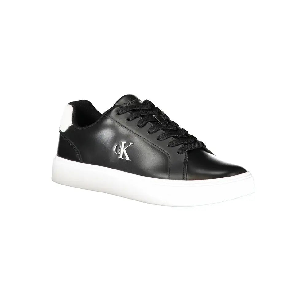 Calvin Klein Schwarzes Leder Herren Sneaker Calvin Klein