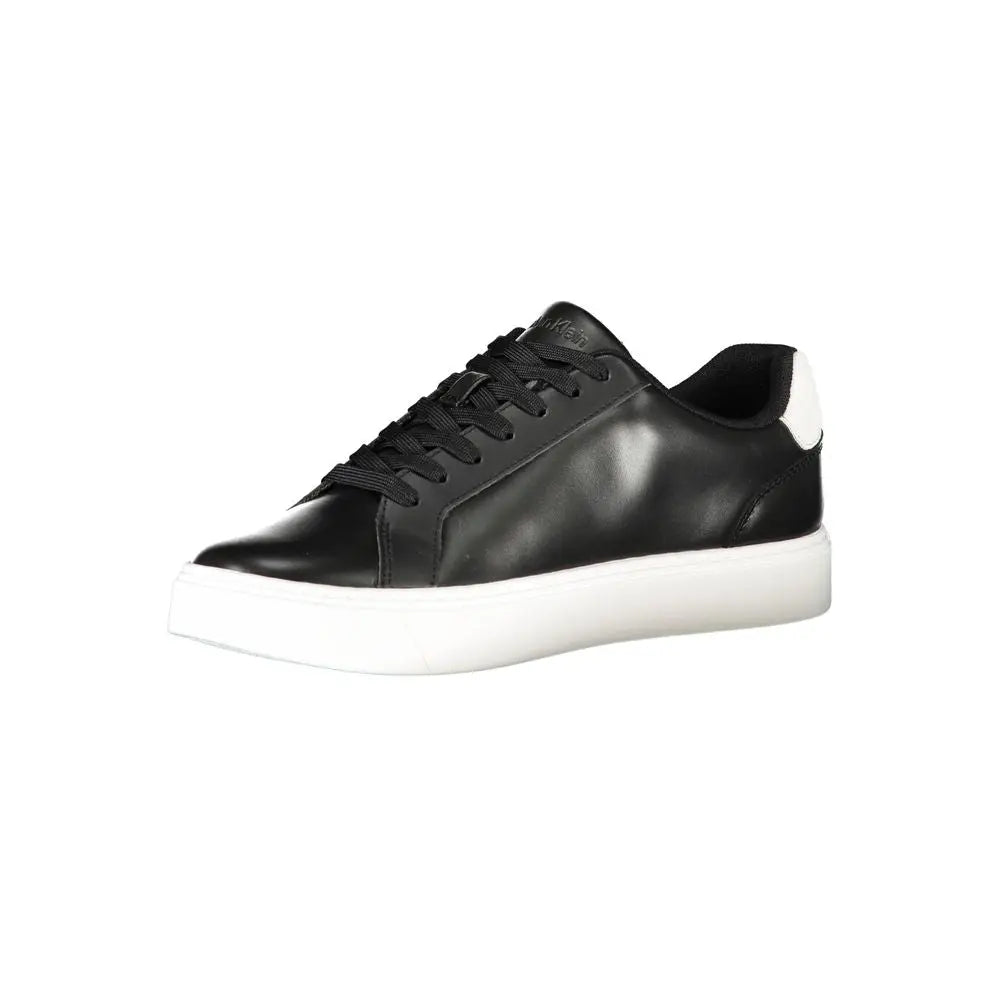 Calvin Klein Schwarzes Leder Herren Sneaker Calvin Klein