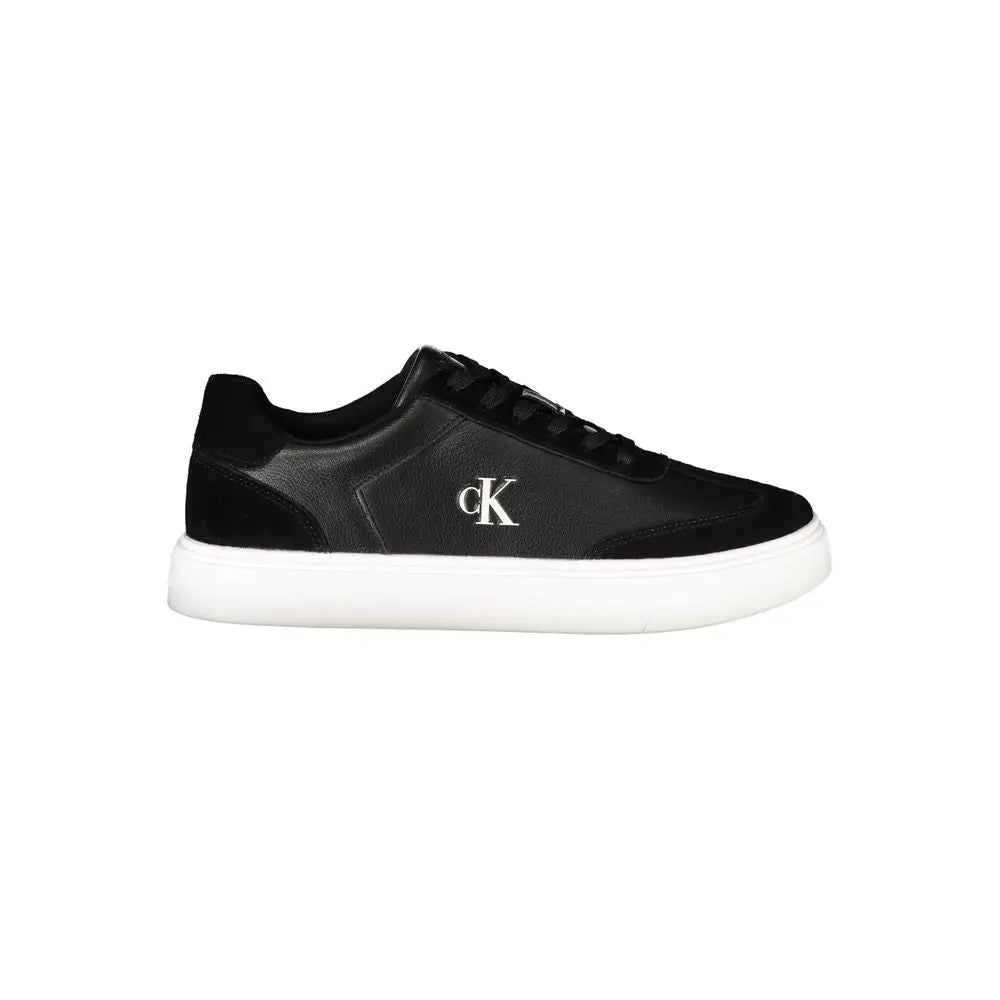 Calvin Klein Schwarzes Leder Herren Sneaker Calvin Klein