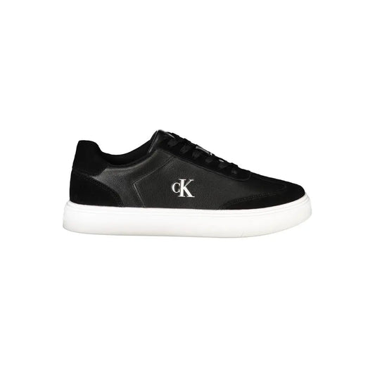 Calvin Klein Schwarzes Leder Herren Sneaker Calvin Klein