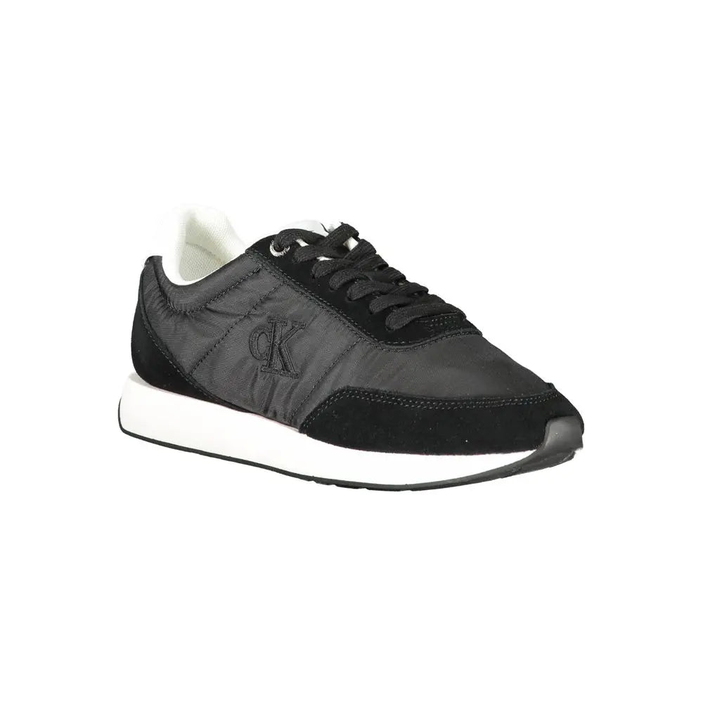 Calvin Klein Schwarzes Leder Damen Sneaker Calvin Klein