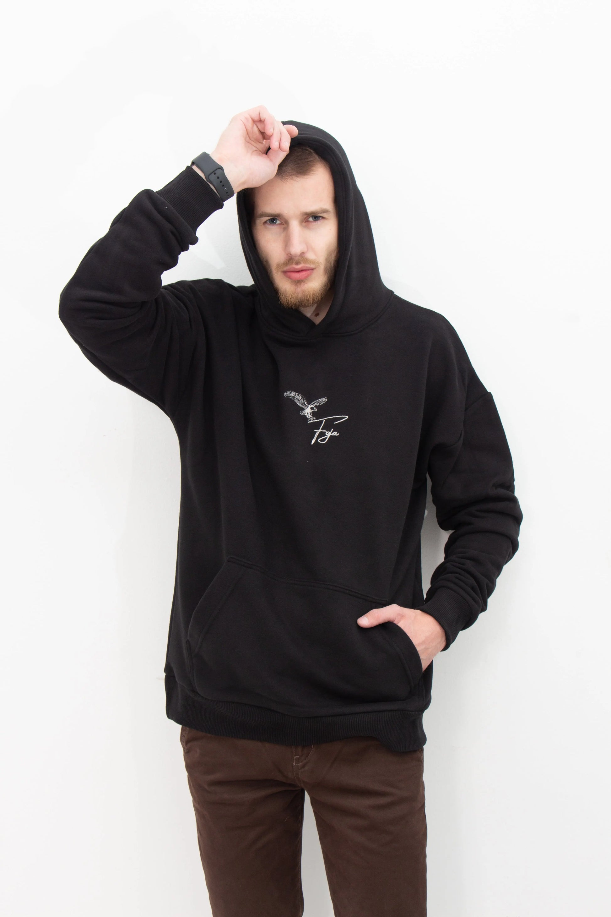 EAGLE OVERSIZED HOODIE -BLACK- Foja Jeans