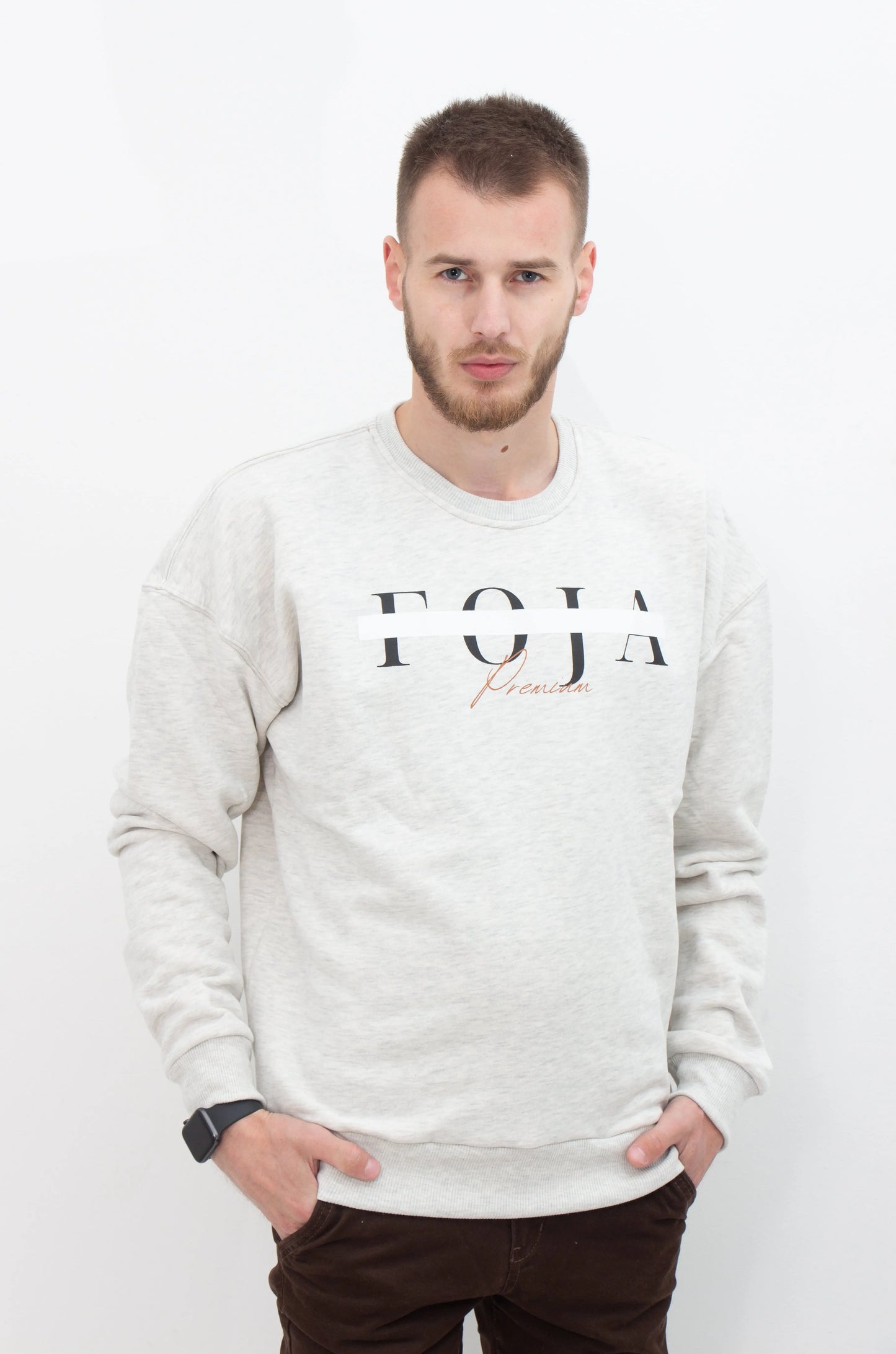 CENSORED OVERSIZED SWEATER -SILVER WHITE- Foja Jeans