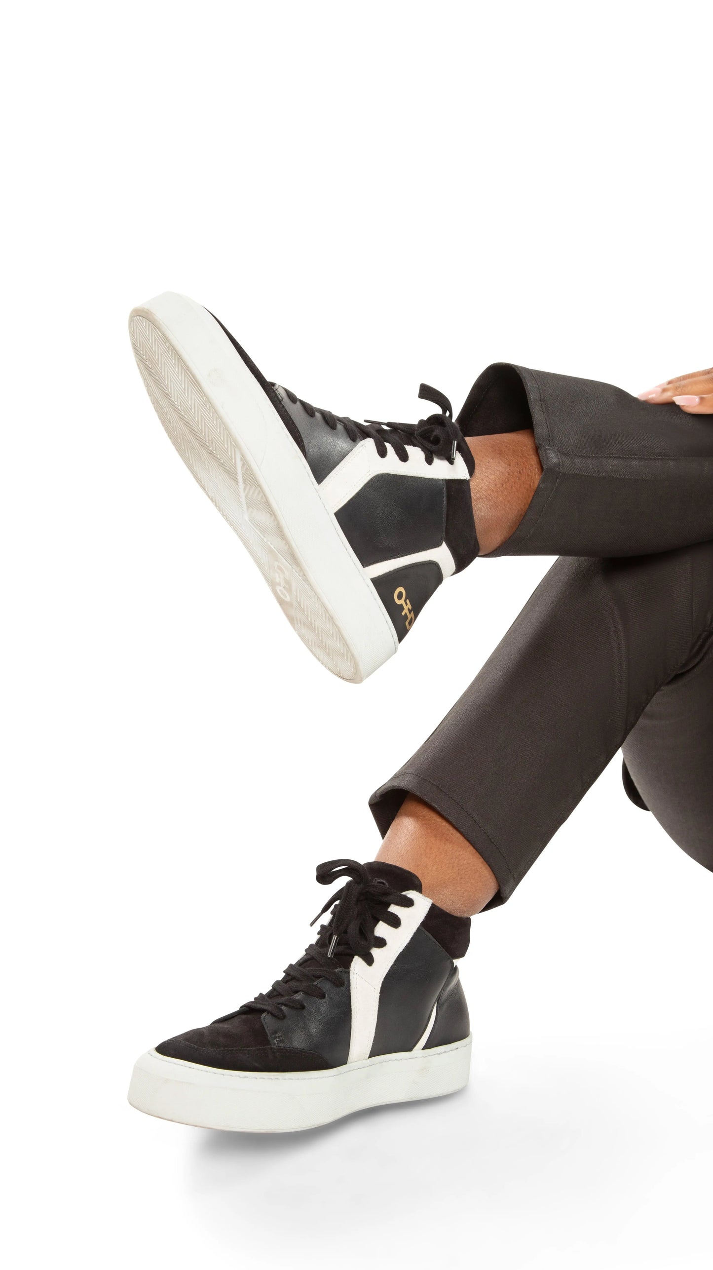 Leather Mid Top Sneaker (Black) OTD – ON THIS DAY