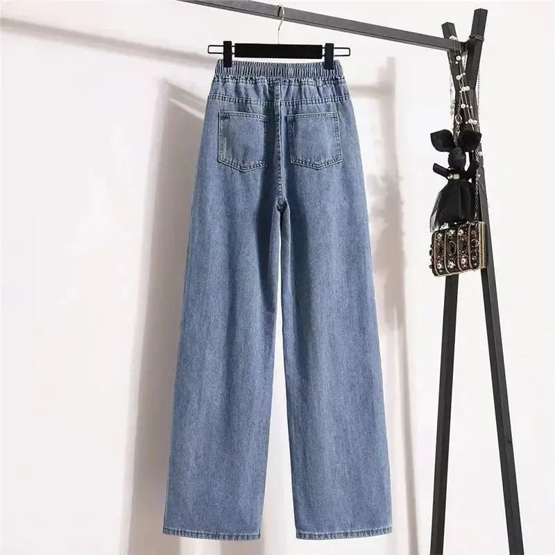 Damen Gerade Jeans – Loose Fit, Mid Waist, Voll-Länge RUZARO