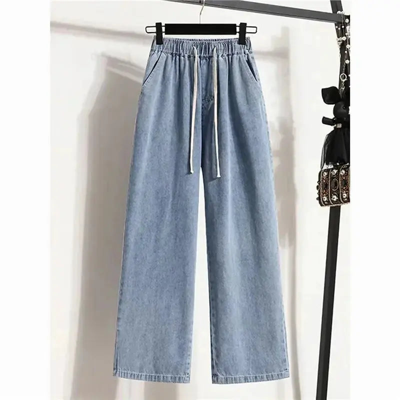 Damen Gerade Jeans – Loose Fit, Mid Waist, Voll-Länge RUZARO