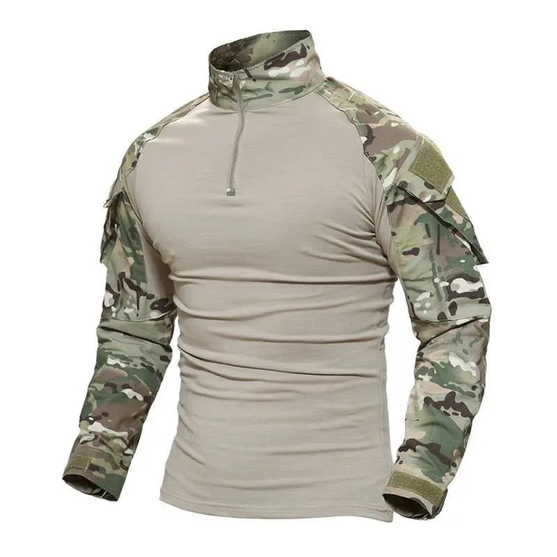 Combat Shirt Men Long Sleeve Military Style Tactical T-shirts US Army Multicam Airsoft Special SWAT t shirts for Man-4