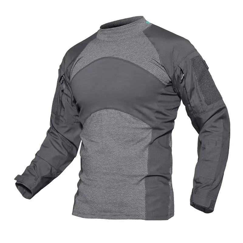 Mens T-shirts Long Sleeve Cotton Camouflage Tactical T Shirts Military Army Tshirts Man Airsoft Clothing-0