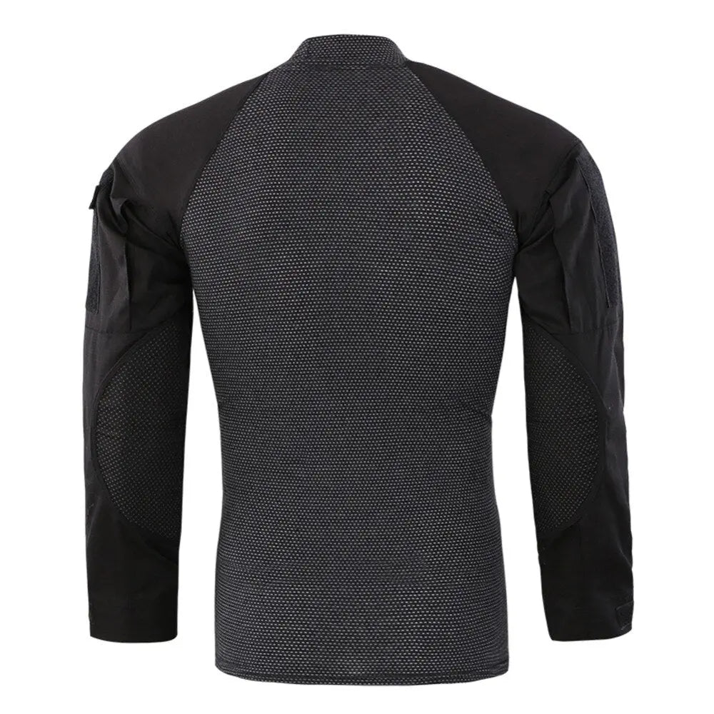 Mens T-shirts Long Sleeve Cotton Camouflage Tactical T Shirts Military Army Tshirts Man Airsoft Clothing-3