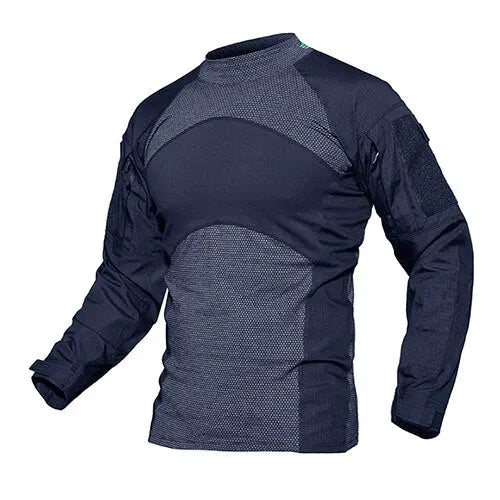 Mens T-shirts Long Sleeve Cotton Camouflage Tactical T Shirts Military Army Tshirts Man Airsoft Clothing-7