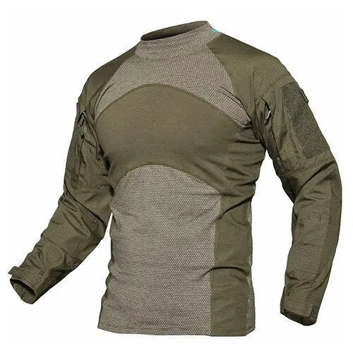 Mens T-shirts Long Sleeve Cotton Camouflage Tactical T Shirts Military Army Tshirts Man Airsoft Clothing-5