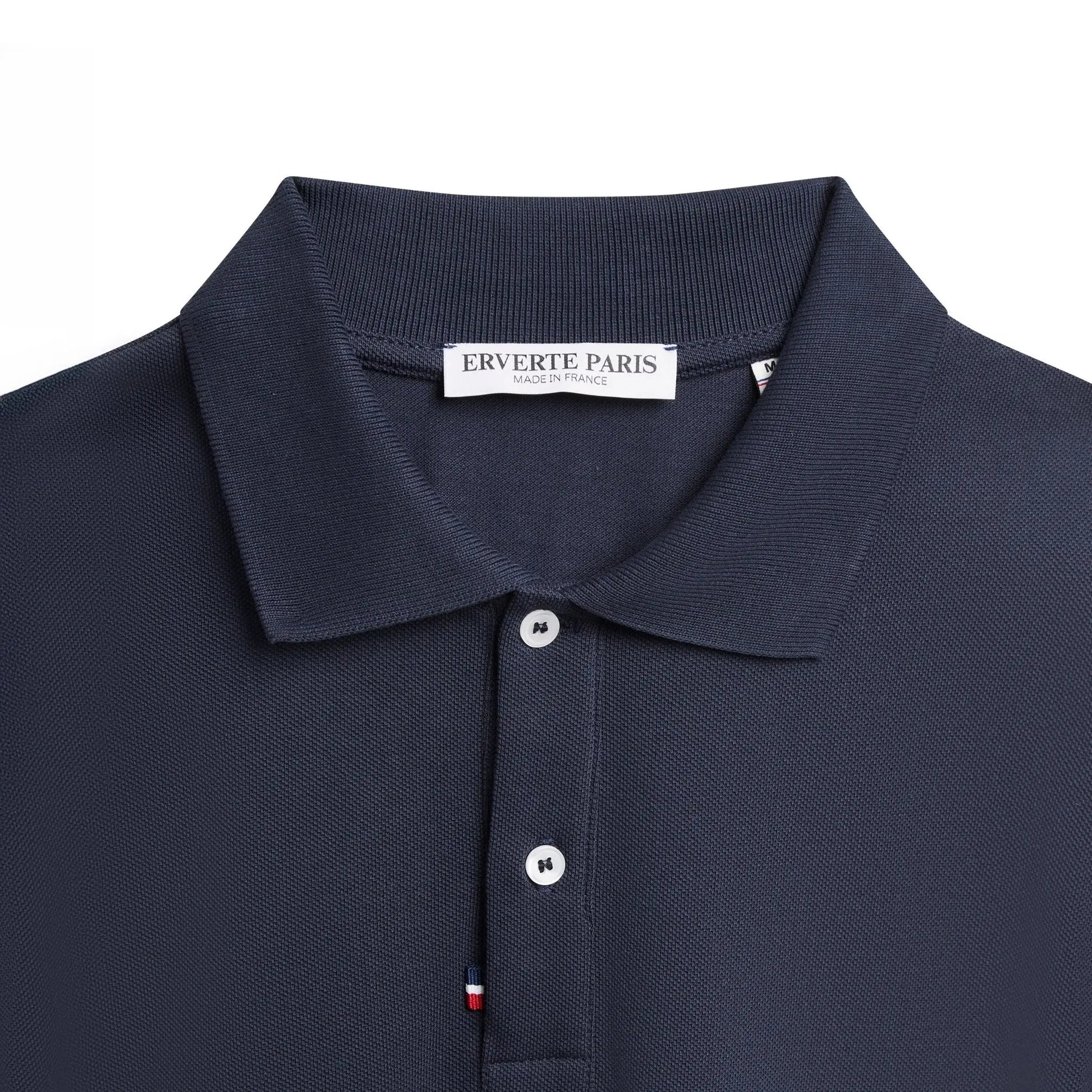 Navy Organic Cotton Polo – Made in France-3